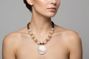 Beaded pendant set with earings