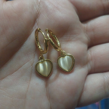 Golden Heart Drop Earings