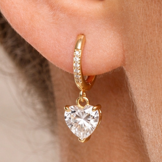 Heart Drop Earings