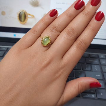 Green Stone Adjustable Ring