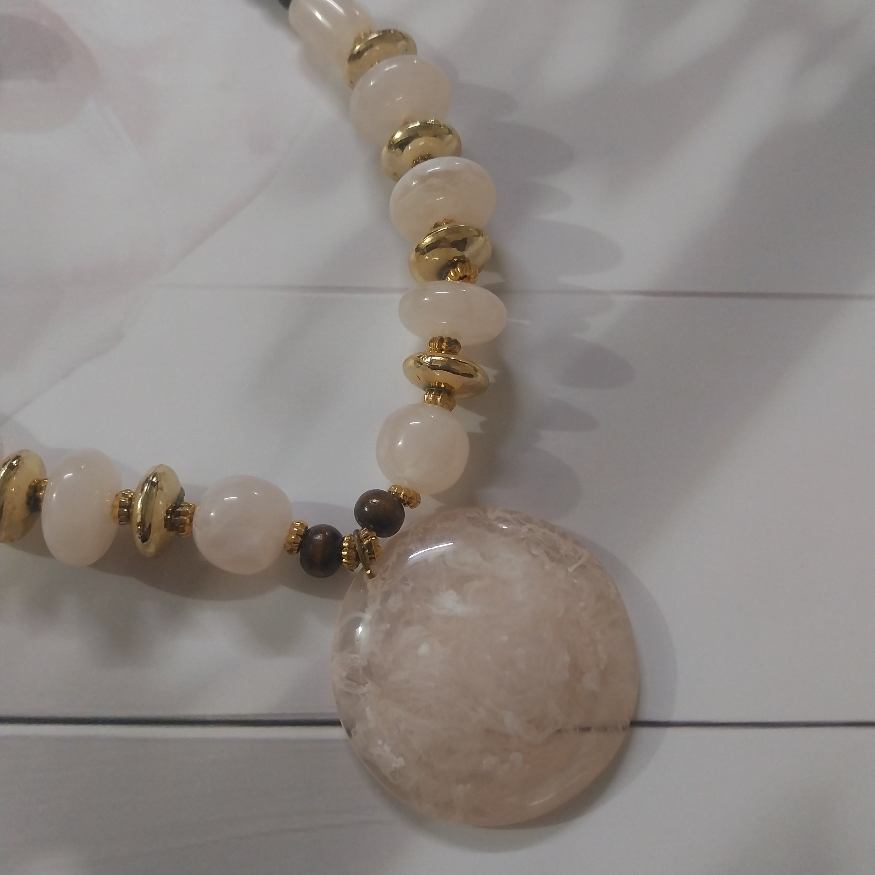 Beaded pendant set with earings