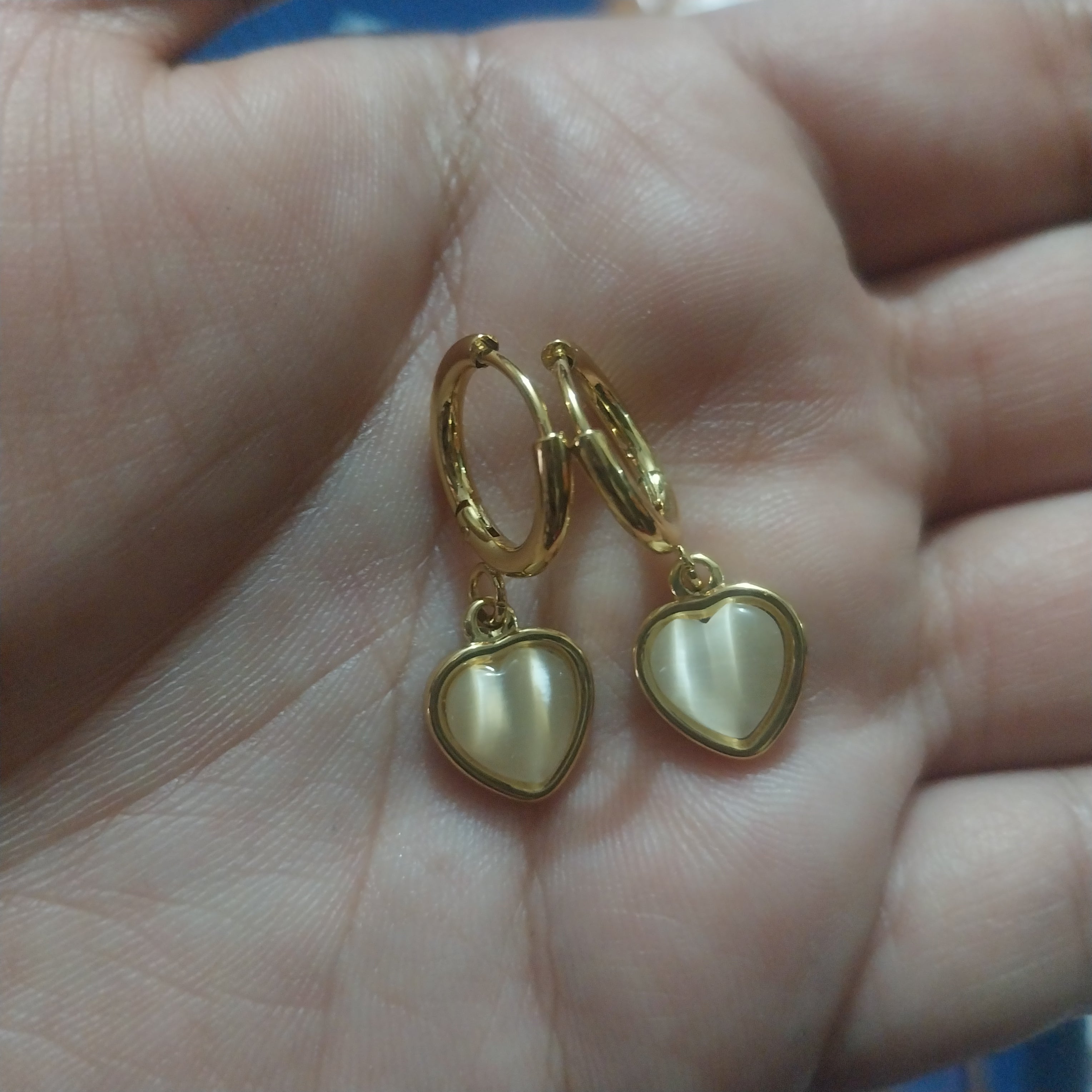 Golden Heart Drop Earings