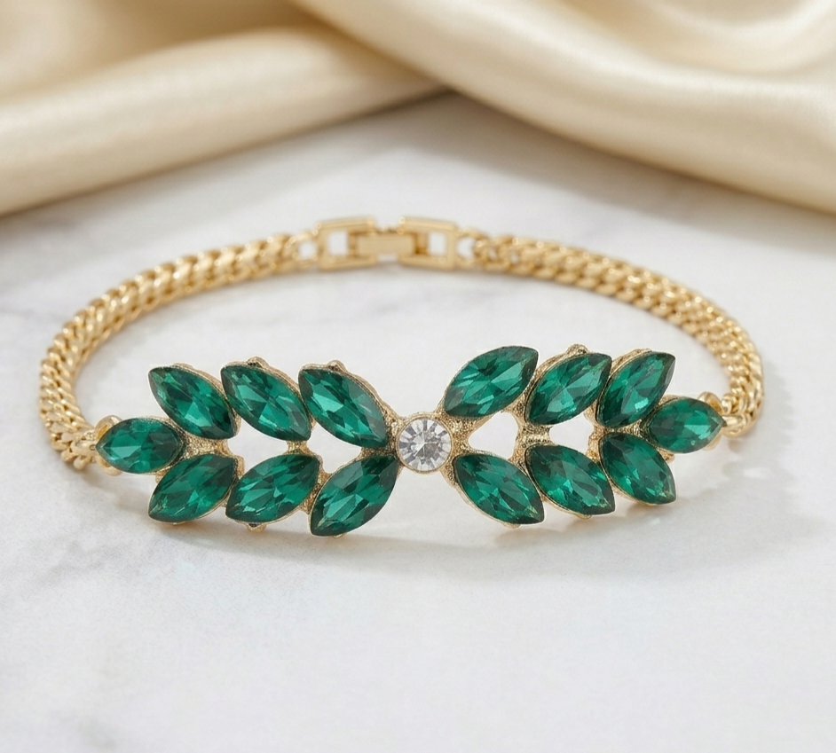Green Leaf Golden Bracelet