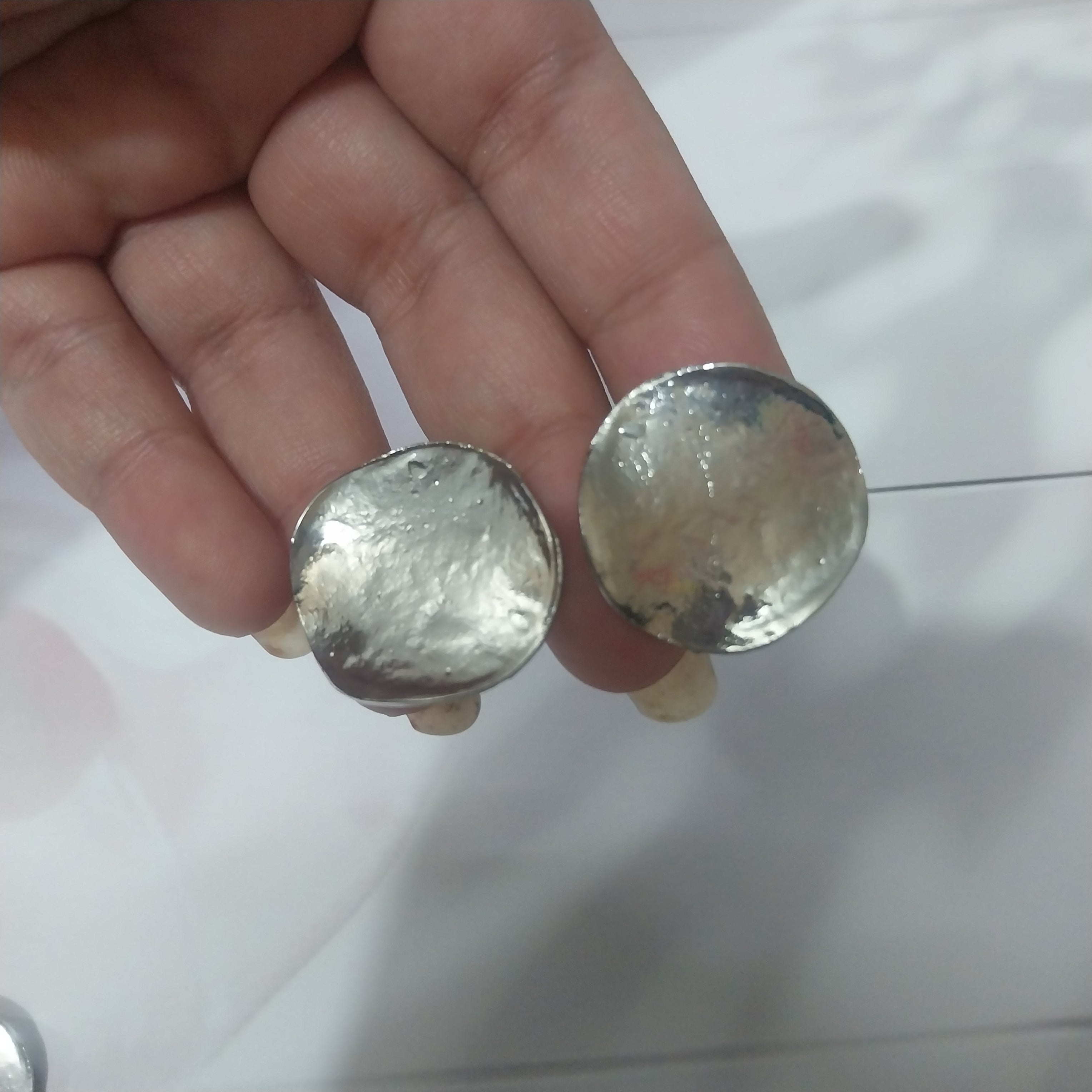 Silver Coin Necklace With Earings