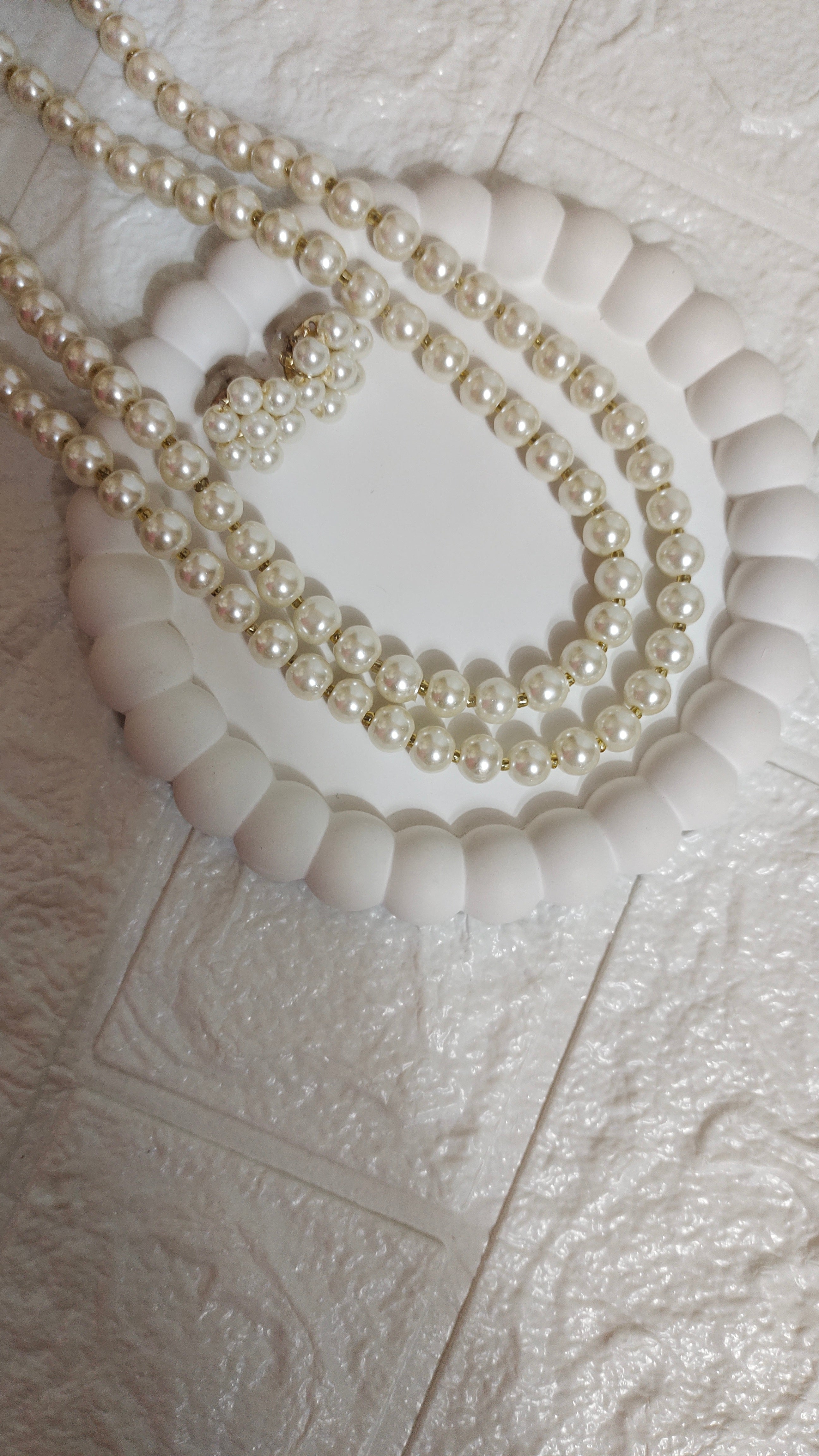 Pearl Double Layered Necklace With Light Weight Earings